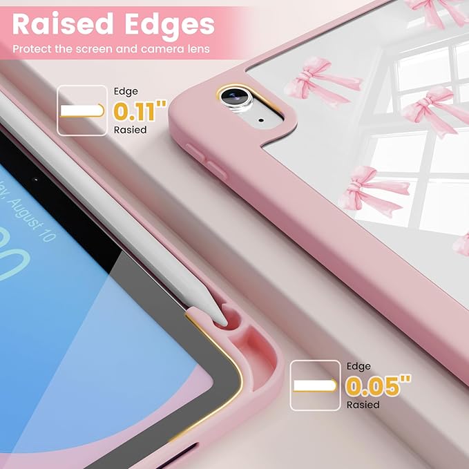 Case Compatible with iPad (A16) 11th Generation 11 Inch 2025/10th Generation 10.9 Inch 2022 Shockproof Hybrid Slim Stand Cover with Clear Back Shell &amp Pencil Holder Auto Wake/Sleep Z011