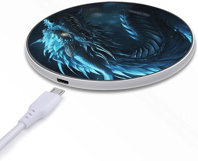 Cyan Dragon Wireless Charger Fast Wireless Charging Pad with USB Cable 10W Anti-Slip Magnetic Wireless Charger Portable Slim Charger Puck Travel Charging Station