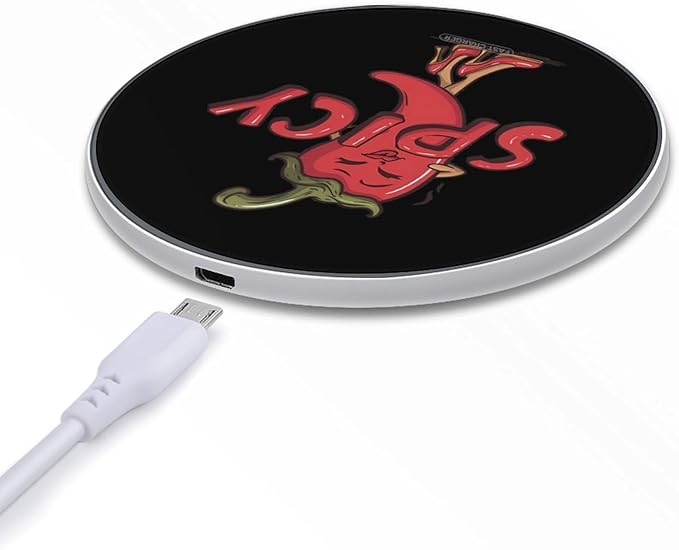 Spicy Hot Chili Pepper Fast Portable Charger 10W Funny Graphic Phone Charging Pad with USB Cable
