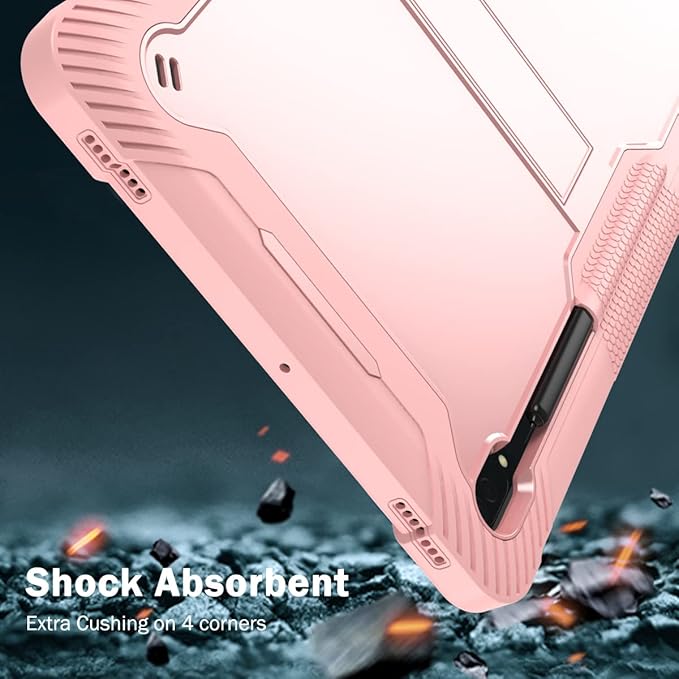 Protective Case Compatible with Samsung Galaxy Tab S9 Ultra 14.6 Inch 2023 Case with Built-in Stand Rugged Hybrid Shockproof Protective CoverCompatible with Samsung Galaxy Tab S9 Ultra(Rose Gold)