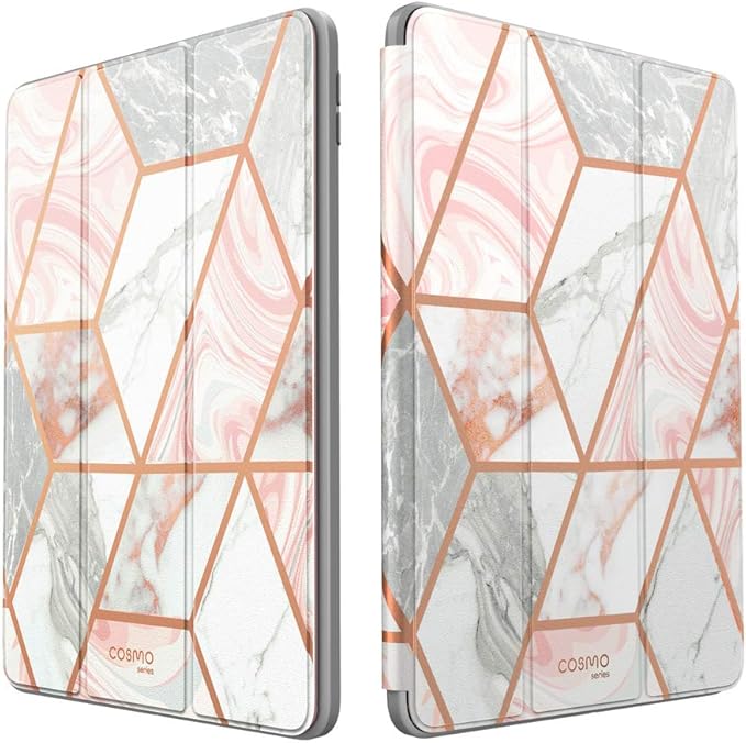 i-Blason Cosmo Case for iPad Air 5th Generation/4th Generation 10.9 (2022/2020) Full-Body Trifold with Built-in Screen Protector Protective Smart Cover with Auto Sleep/Wake &amp Pencil Holder (Marbl