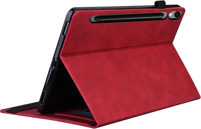 Case for Samsung Galaxy Tab S10 FE Plus 13.1 2025 SM-X620/X626/X626B Folio Stand Cover PU Leather Flip Shell with Card SlotShockproof Protective Case for Galaxy Tab S10 FE+ Tablet Red