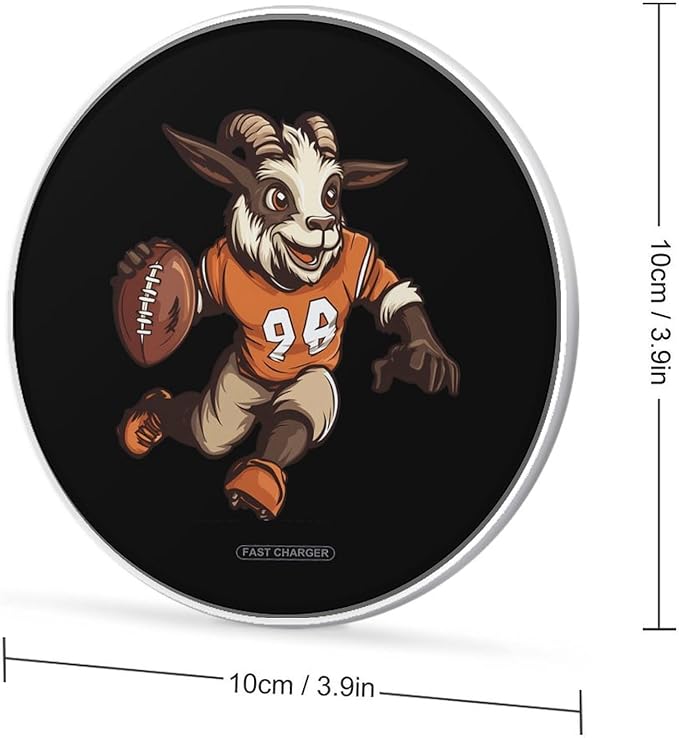 Goat Football Wireless Charger Anti-Slip Wireless Charging Pad Slim Charger Mat for Men Women