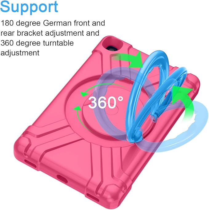 Compatible with Samsung Galaxy Tab A 10.1 T510/T515 10.1 inch Tablet CaseRugged Kids Case with Stand Lightweight Shockproof Kids Friendly Tablet Cover Rose Red+Blue