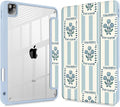 Mektron Case for iPad Pro 11 inch Case M2 2022 Generation 4th Fit 2021 2020 2018 iPad Pro 11 (3rd 2nd &amp 1st Gen) -Buit in Pencil Holder with Shockproof Cover Clear Shell Patchwork Floral