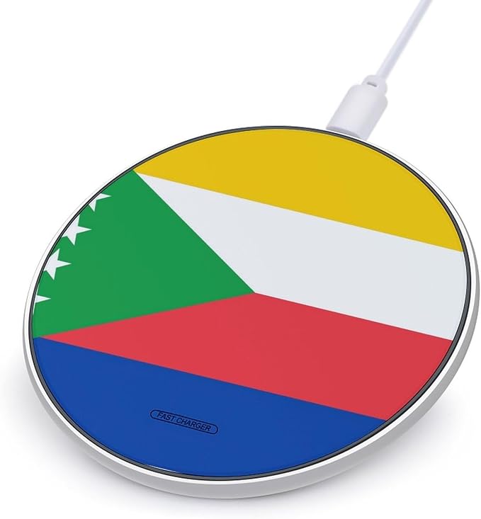 Flag of The Comoros Fast Portable Charger 10W Funny Graphic Phone Charging Pad with USB Cable