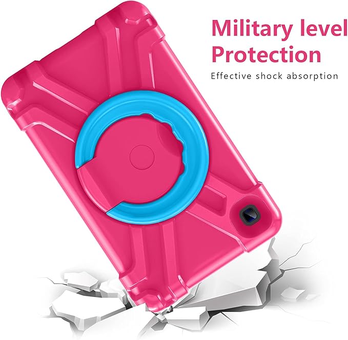 Compatible with Samsung Galaxy Tab A7 Lite T220/T225 Tablet CaseRugged Kids Case with Stand Lightweight Shockproof Kids Friendly Tablet Cover Rose Red+Blue