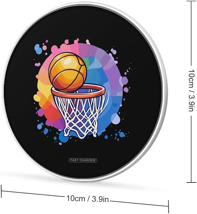 Basketball Sports Wireless Charger Anti-Slip Wireless Charging Pad Slim Charger Mat for Men Women