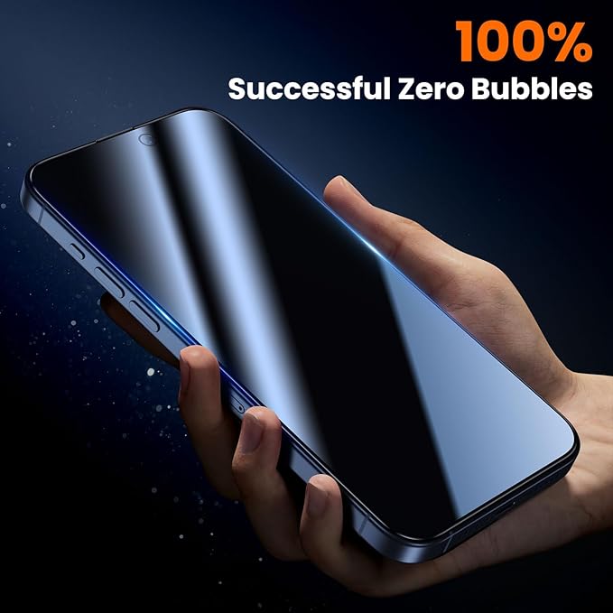 UniqueMe for iPhone 15 Pro Privacy Screen Protector [Military Grade Shatterproof &amp 9H+ Hardness] Screen Protector 15 Pro Tempered Glass Full Coverage Protection Easy to install 2 Packs