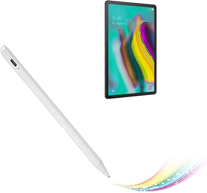 Active Stylus for Samsung Galaxy Tab S9/S9+ PencilElectronic Capacitive Type-C Rechargeable Pencil Compatible with Samsung Galaxy Tab S9/S9+ Stylus PensGood on Sketching and Note-Taking PenWhite