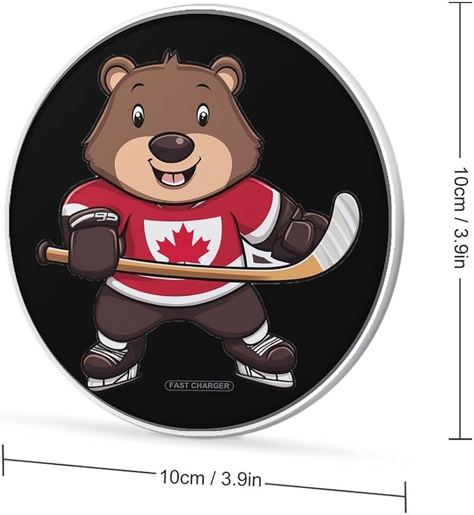 Beaver Hockeys Phone Charger Magnetic Charging Pad Anti-Slip with USB Cable