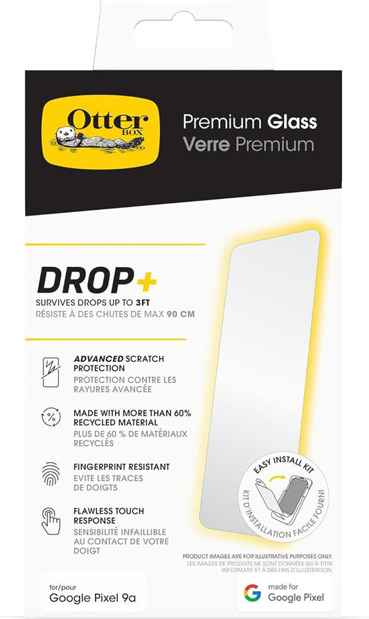 OtterBox Google Pixel 9a Premium Glass Scratch Protection Flawless Touch Response Easy Installation (Ships in Polybag)