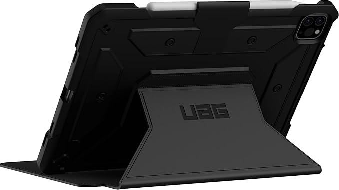 URBAN ARMOR GEAR UAG Designed for iPad Air 10.9 inch Case iPad 5th Generation 2022 Case Black Rugged Smooth Exterior Multi-Angle Viewing Folio Stand w/Pencil Holder Metropolis SE Protective Cover