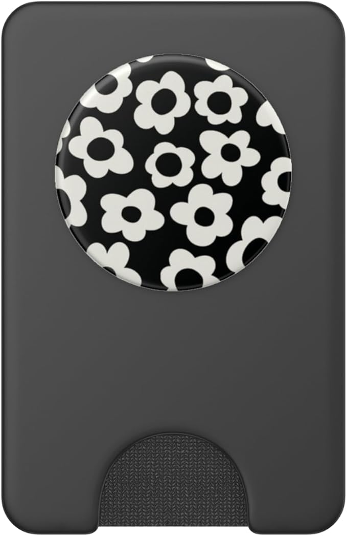 PopSockets Floral Phone Grip &amp Stand – Black Mod Flower PopSockets PopWallet for MagSafe