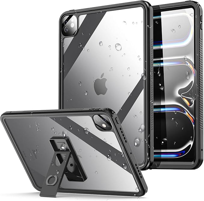 AICase for iPad Pro 13 Inch Waterproof Case M4 2024 7th Generation [Built-in Screen Protector&ampStand] Full-Body Rugged Shockproof Drop Proof Protective Cover for iPad Pro 13 Inch M4 2024 7th Gen