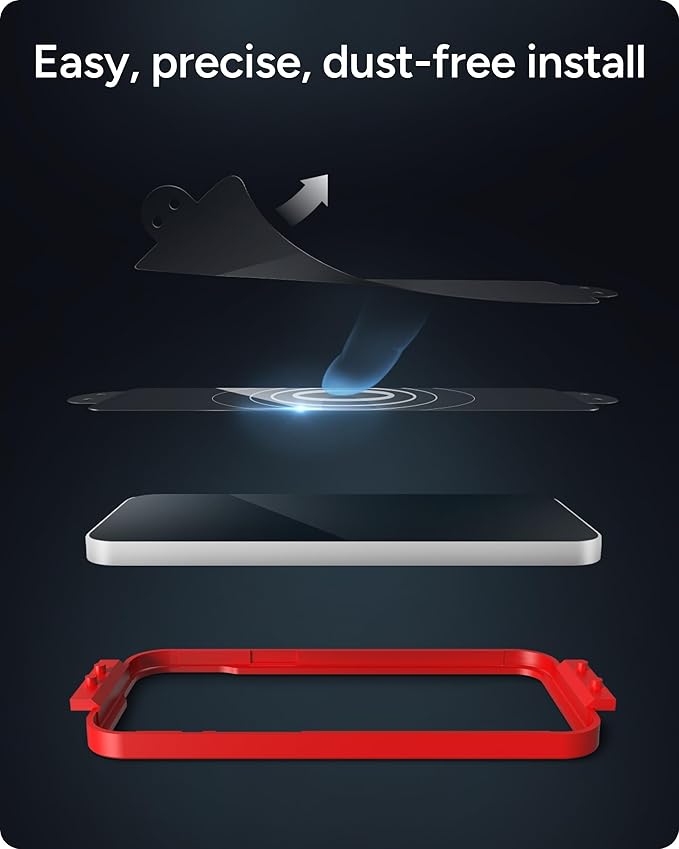 ZAGG Glass Elite Privacy Screen Protector for iPhone 16 Pro Max - 2-Way Privacy Filter Ultra-Strong Tempered Glass 5X Stronger InvisibleShield Smudge-Free Easy Install Recycled Content