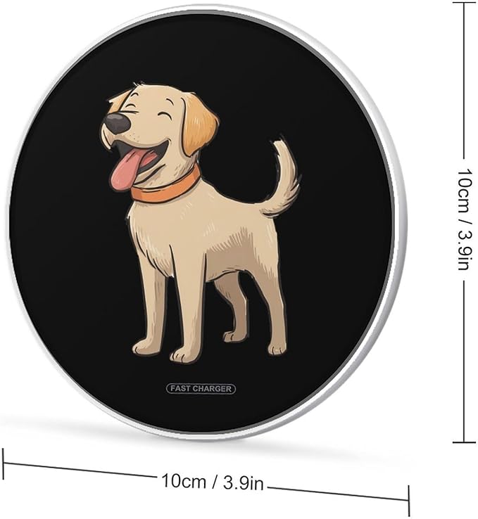Labrador Dog Tongue Out Fast Portable Charger 10W Funny Graphic Phone Charging Pad with USB Cable