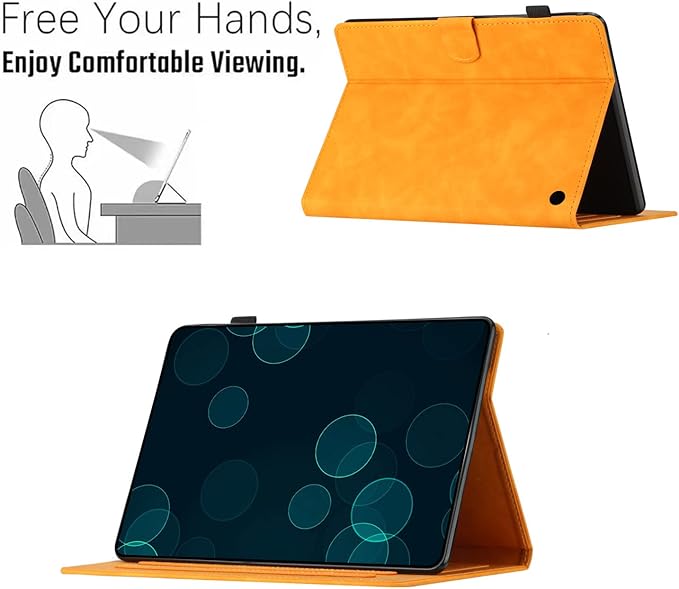 Case for Amazon Kindle Fire HD 8 &amp Fire HD 8 Plus (12th/10th Gen 2024/2022/2020) 8 with Stand/Pencil Holder [Auto Sleep/Wake] UUcovers Embossed Magneic Smart Folio Cover Yellow Butterfly