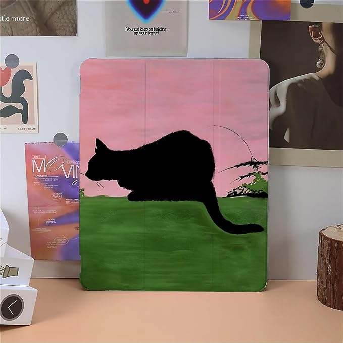 black cat in glassland