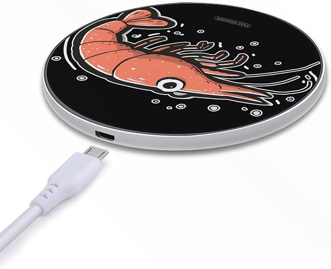 Cartoon Shrimp Phone Charger Magnetic Charging Pad Anti-Slip with USB Cable