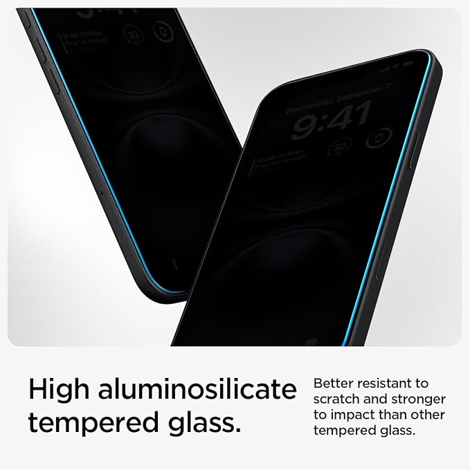 Spigen Tempered Glass Screen Protector [GlasTR EZ FIT - Privacy] Designed for iPhone 16 Plus/iPhone 15 Plus [2Pack]