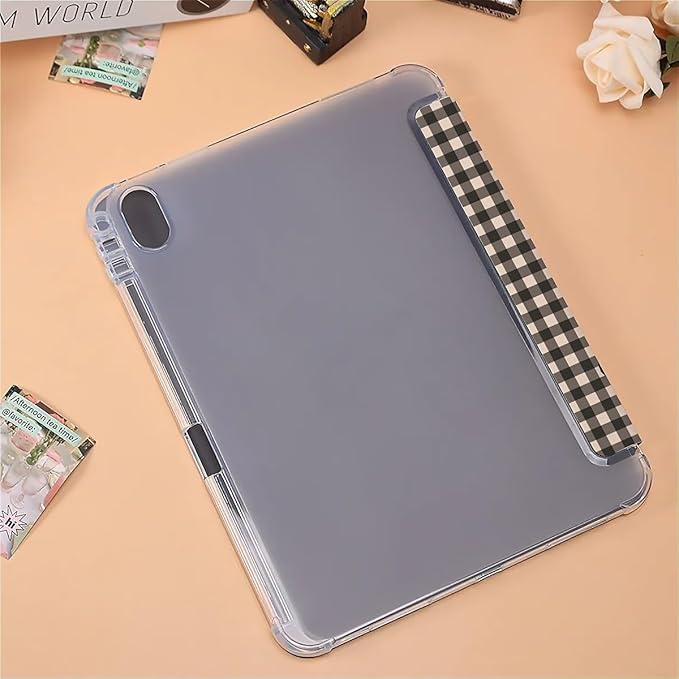 Cute Animals On Black Stripes Case Compatible with IPad 9th 8th 7th Generation 10.9 Inch 2021-2018Funny Cover with Trifold Stand+Pencil Holder for Boys GirlsiPad 10.9in 2022