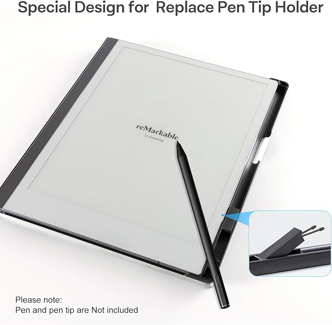 CoBak Case for Remarkable 2 Paper Tablet - Lightweight and Protective Book Folio Cover with Built-in Pen Holder - for 10.3 2020 ReleasedSilver
