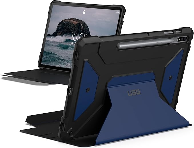URBAN ARMOR GEAR UAG Designed for Galaxy Tab S8 Plus 12.4-inch (SM-X800 &amp SM-X806) Case Rugged Smooth Exterior Material Heavy Duty Folio Stand Metropolis SE Protective Cover Mallard