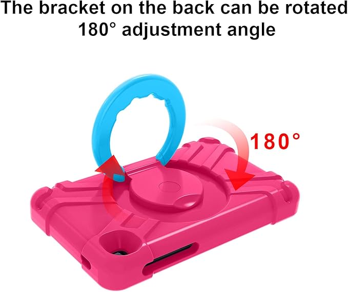 Compatible with Samsung Galaxy Tab A7 Lite T220/T225 Tablet CaseRugged Kids Case with Stand Lightweight Shockproof Kids Friendly Tablet Cover Rose Red+Blue
