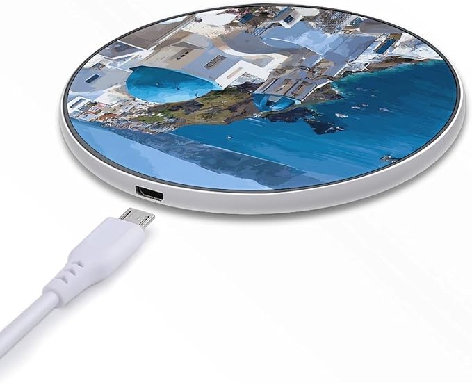 Greek Cliff Island Phone Charger Magnetic Charging Pad Anti-Slip with USB Cable