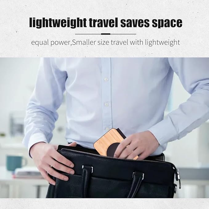 3-in-1 Charging Station for Apple Devices Fast Mag Safe Wireless Charger Foldable Travel Charger for Cell Phone 16-12 Series AirPods and iWatch Series (Bamboo)