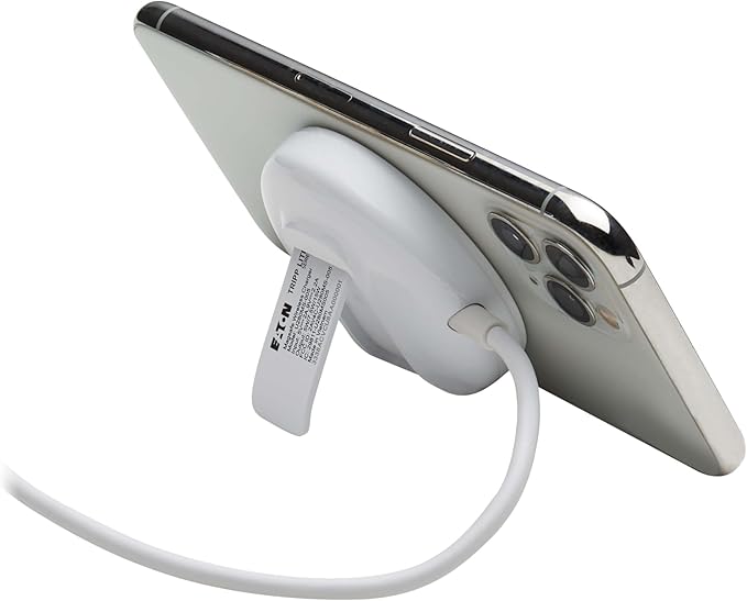 Eaton Tripp Lite Series Wireless Charger Pad 15W Magnetic Phone Charging Pad MagSafe MFi Charging for Apple iPhone iPad &amp AirPods 5ft Cable White 1-Year Warranty (U280MS-005)