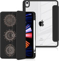 Batianda Hybrid Case for iPad Air 2022 (5th Generation M1 Chip) / iPad Air 4th 2020 10.9 inch [Built-in Pencil Holder] Shockproof Cover with Clear Back Shell TPU BumperSacred Symbols