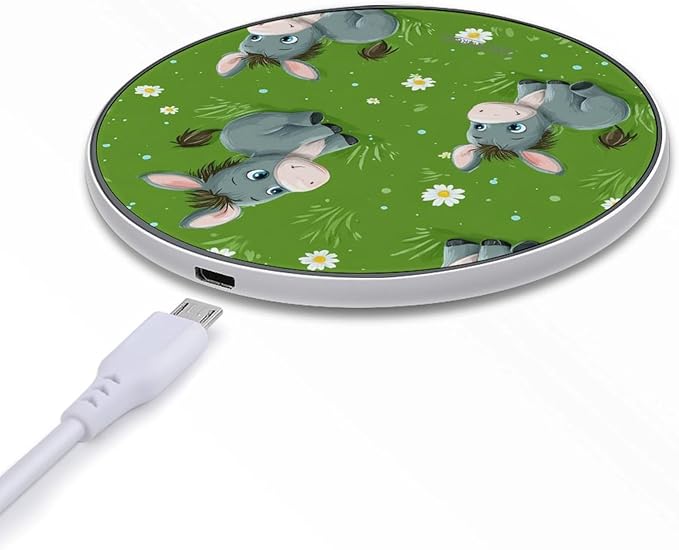 Donkey Daisy Fast Portable Charger 10W Funny Graphic Phone Charging Pad with USB Cable