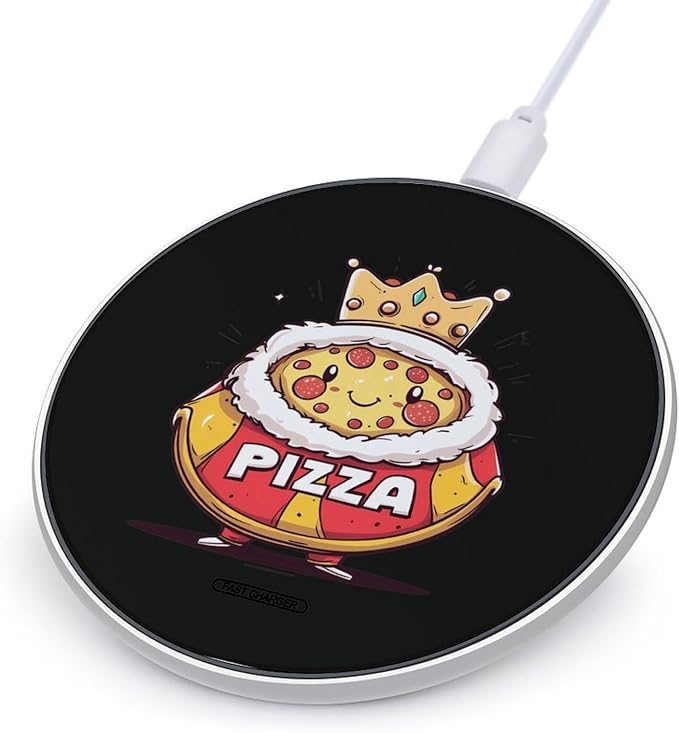 Pizza Italian Food Wireless Charger Anti-Slip Wireless Charging Pad Slim Charger Mat for Men Women