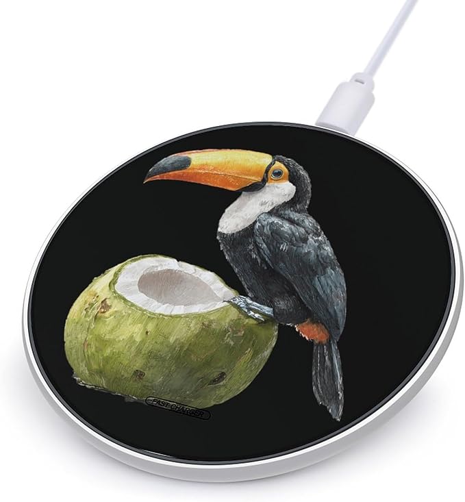 Toucan Bird Coconuts Phone Charger Magnetic Charging Pad Anti-Slip with USB Cable