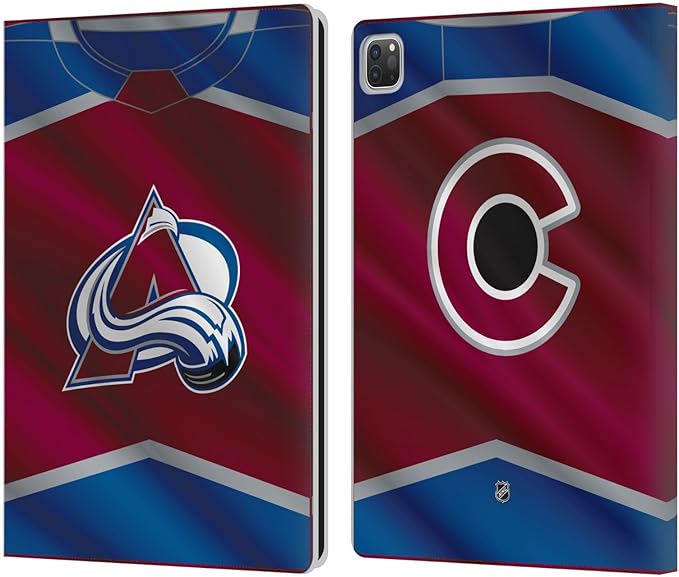 Head Case Designs Officially Licensed NHL Jersey Colorado Avalanche Leather Wallet Case Compatible with Apple iPad Pro 13 M4 2024