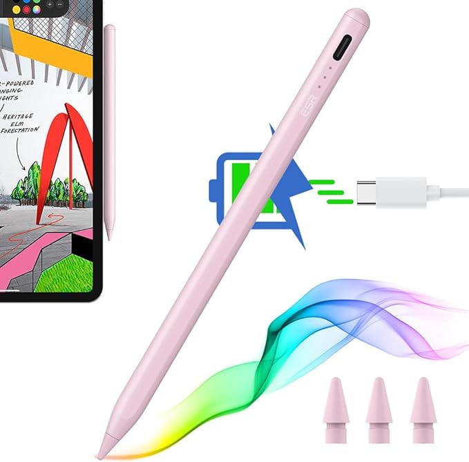 ESR Stylus Pencil for iPad 9th/10th Generation iPad Pencil with Tilt Sensitivity Palm Rejection Stylus Pen Compatible with 2018-2022 Pro 12.9/11 Inch Air 5th/4th mini 6/5 Pink