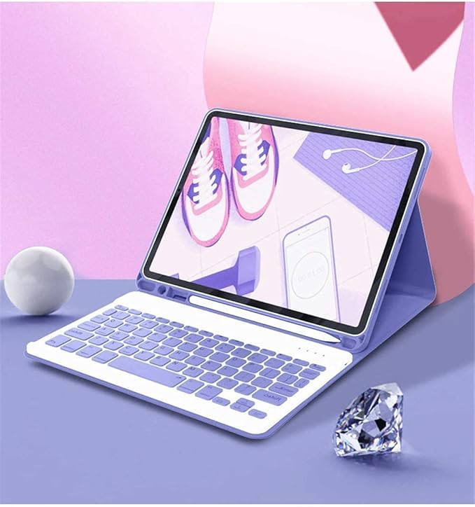 AnMengXinLing Lovely Keyboard Case for iPad 9th/8th/7th Generation with MouseCase for iPad9 iPad8 iPad7 10.2 inch with Pencil Holder and Deatachable Keyboard Mouse New Pink