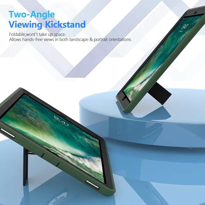 Case for iPad Pro 12.9 Case 2017/2015 (Old Model1st &amp 2nd Gen) Puxicu Heavy Duty Rugged Protective Cover for iPad Pro 12.9 (Model: A1584 A1652 A1670 A1671) Green &amp Black