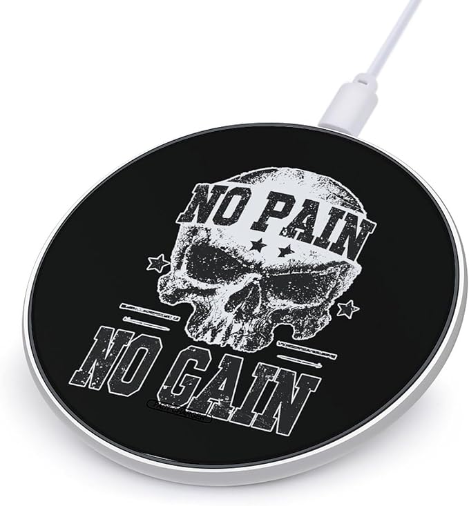 Grunge No Pain No Gain Camouflage Phone Charger Magnetic Charging Pad Anti-Slip with USB Cable