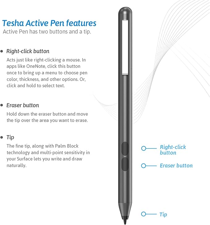 Stylus Pen for ASUS Touchscreen Devices Active Digital Pen with Ultra-Fine Tip 1024 Pressure Sensitivity Palm Rejection for Precision Drawing and Writing