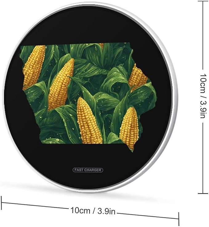 Iowa Map Corn Fast Portable Charger 10W Funny Graphic Phone Charging Pad with USB Cable
