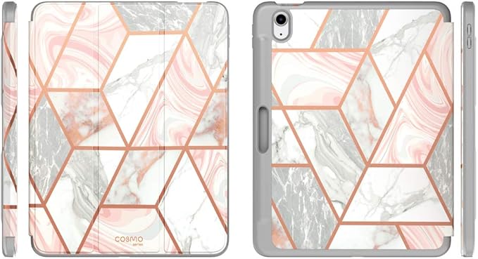 i-Blason Cosmo Case for iPad Air 5th Generation/4th Generation 10.9 (2022/2020) Full-Body Trifold with Built-in Screen Protector Protective Smart Cover with Auto Sleep/Wake &amp Pencil Holder (Marbl