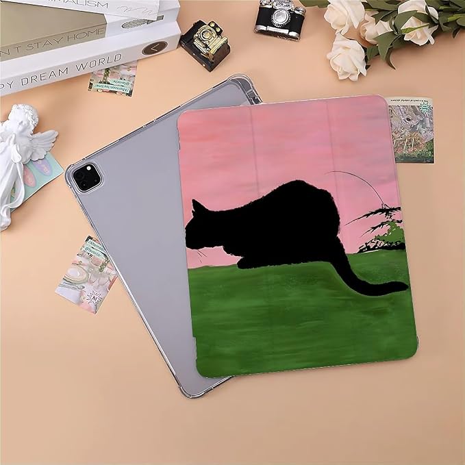 black cat in glassland