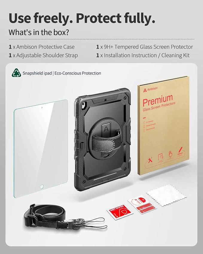 Black Case with Glass Screen Protector