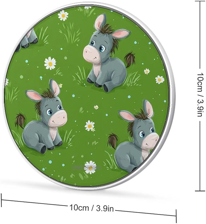 Donkey Daisy Fast Portable Charger 10W Funny Graphic Phone Charging Pad with USB Cable