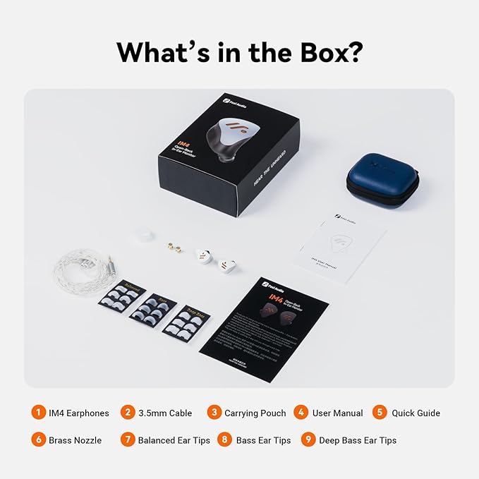 Fosi Audio IM4 Open-Back IEM Earphones in Ear Monitor Wired Earbuds 10mm Single Dynamic Driver IEMs for Audiophiles Gaming and Studio 3.5mm 2-Pin 0.78mm Detachable Cables N52 Dual Magnets