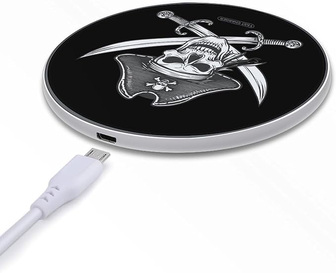 Skull Pirates Fast Portable Charger 10W Funny Graphic Phone Charging Pad with USB Cable