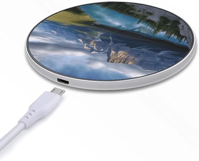 Banff National Park Wireless Charger Fast Wireless Charging Pad with USB Cable 10W Anti-Slip Magnetic Wireless Charger Portable Slim Charger Puck Travel Charging Station